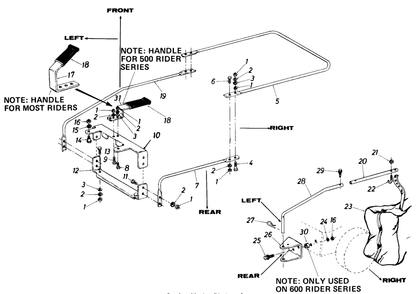 Grass Catcher Diagram and Parts List for 015 (190100)(1987) Cub Cadet Lawn Tractor Accessories